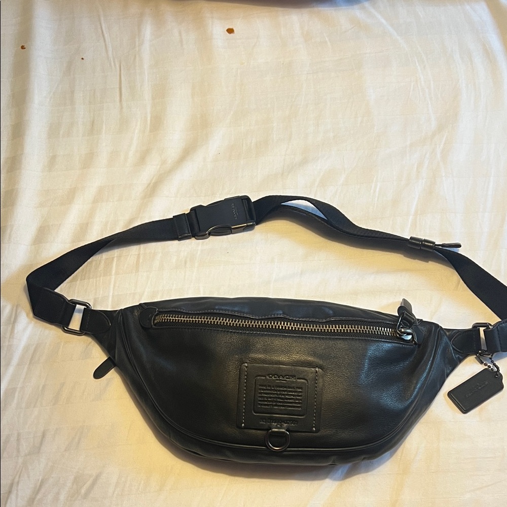 Coach Black Leather Belt Bag
